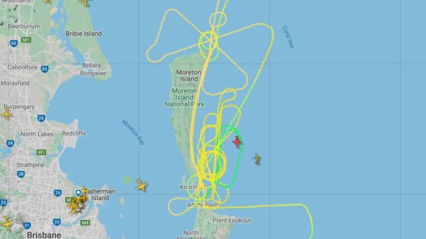 The Thursday morning flight path of an aircraft involved in the search.