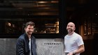 James Wilson (left) and Scottie Callaghan (right), the founders of Hong Kong’s Fineprint Coffee at one of their outlets on Hong Kong Island. 