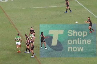 Eisenhuth was warned about illegal blocking by referee Gerard Sutton early in the Rabbitohs victory over the Panthers.