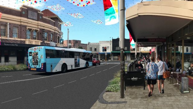 An artist's impression of improvements to Norton Street in Leichhardt. 