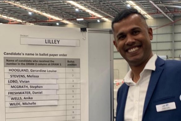 LNP candidate Vivian Lobo is facing four counts of knowingly providing false or misleading information to the Australian Electoral Commission, an offence carrying a maximum penalty of 12 months in prison.