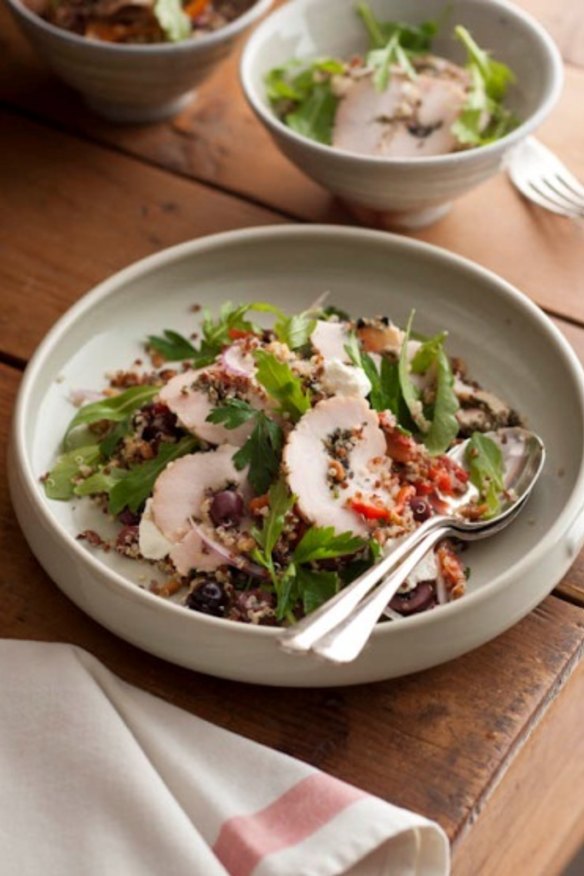 Smoked meat salad. 