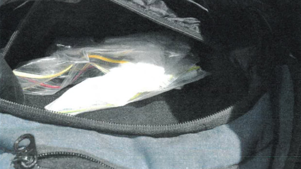 Photos of drugs and cash seized by police when Emad Zarghami's Audi was stopped outside Crown Casino on Boxing Day in 2017. 