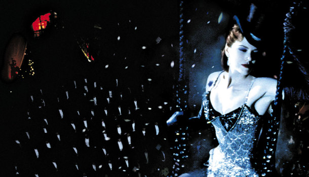 On set at Sydney's Fox Studios: Nicole Kidman in Moulin Rouge.