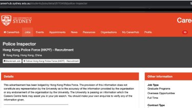 Sydney University Temporarily Removes Hong Kong Police Job Ad