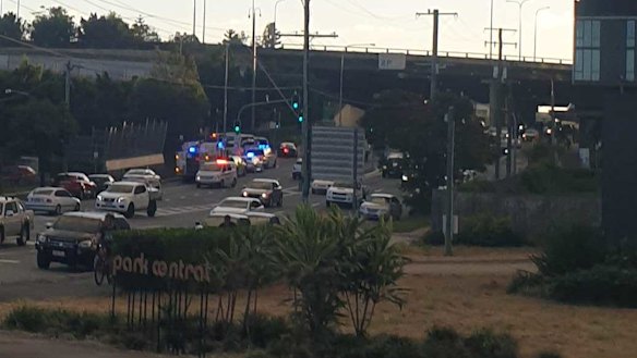 The scene of the fatal accident in Woolloongabba. 