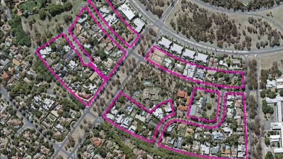 Blocks that would be subject to the new proposal limiting development to one dwelling per block.