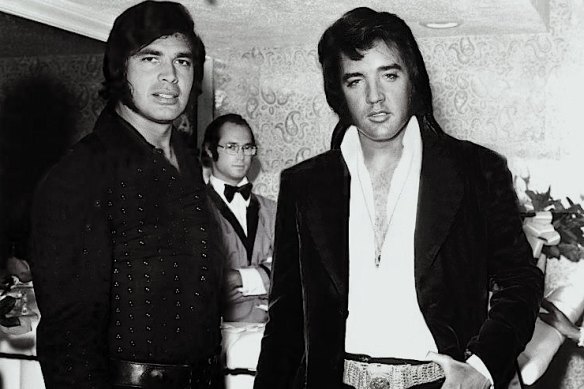 Sideburning love: Engelbert Humperdinck with friend Elvis Presley.