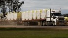 Cotton modules arrive for processing at a Namoi gin in Goondiwindi, Queensland. 