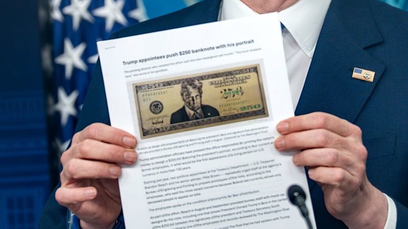 Donald Trump pushing for his face to be printed on 0 banknote