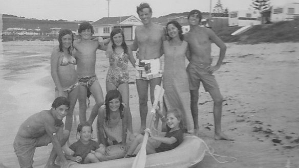 John and Rhona Egan with the first eight of their nine children.