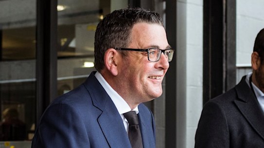 Victorian Premier Daniel Andrews speaking to the media.