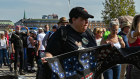 QAnon supporters joined other protesters marching in Düsseldorf, Germany, against coronavirus measures.