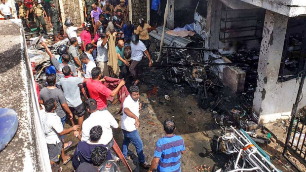 Scenes of devastation at the Zion Church in Batticaloa Sri Lanka on Sunday.