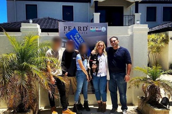 Virginia Giuffre and her family celebrating the purchase of their new home in December 2020. 
