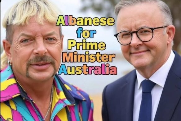 ‘Tiger King’ Joe Exotic endorses Anthony Albanese during the 2025 federal election campaign.