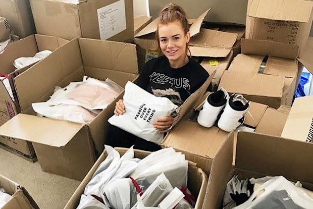 Matilda Robertson packs STAX. orders in the early days.
