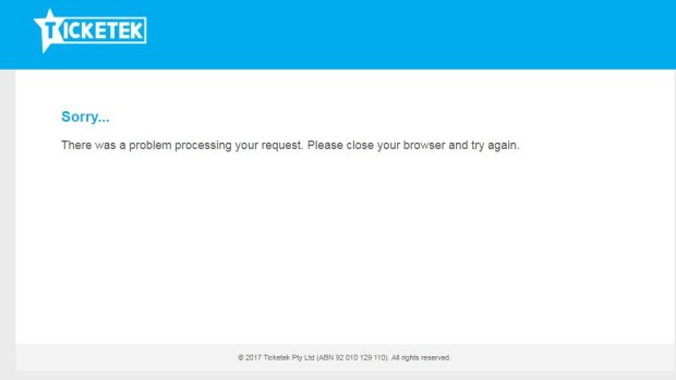 The Ticketek website was struggling on Tuesday morning.