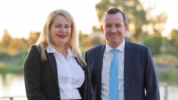 Labor's Darling Range candidate Colleen Yates with Premier Mark McGowan.