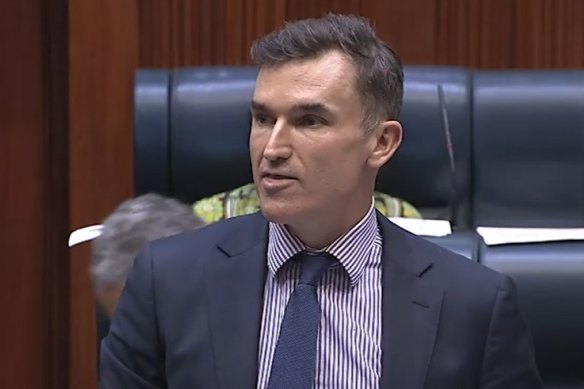 Minister for Housing John Carey in Parliament today.