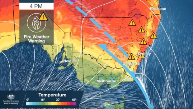 A total fire ban has been declared statewide for Tuesday with hot, windy conditions forecast. 