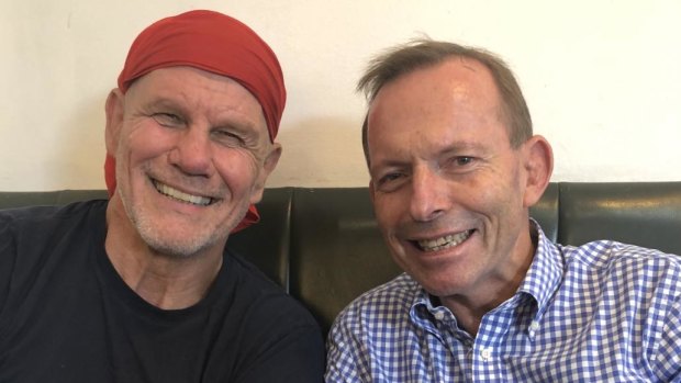 Peter FitzSimons and Tony Abbott  catching up in Mosman.