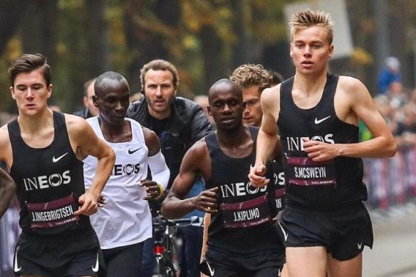 Australian star Stewart McSweyn (right) and Norweigan prodigy Jakob Ingebrigtsen (left) are part of a new brigade of athletes from western nations taking on the long-standing dominance of East African middle-distance runners.  