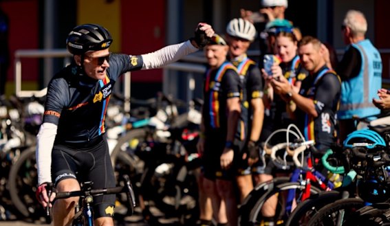 Richard Scolyer driving during the Tour de Cure in Tasmania in March.
