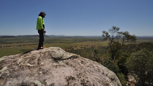 Gomeroi man Steve Talbott overlooks the land China Shenhua plans to turn into a mine. 