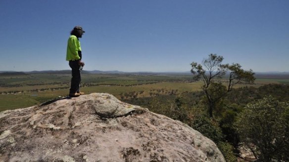Gomeroi man Steve Talbott overlooks the land China Shenhua plans to turn into a mine. 