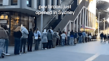 Sydneysiders queuing for Brooki Bakehouse in Barangaroo