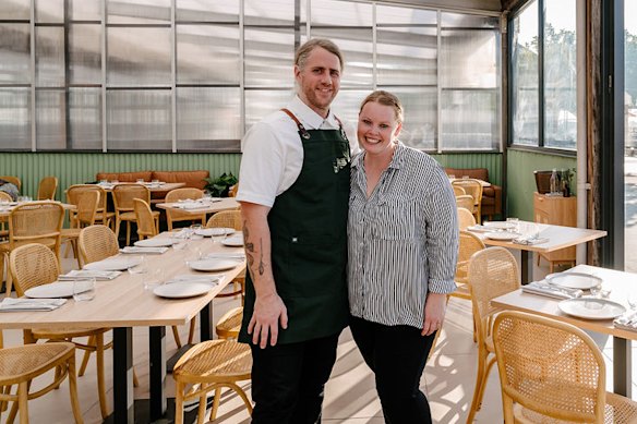 Josh and Jess Gregory at their now-closed Newcastle restaurant, Thermidor.