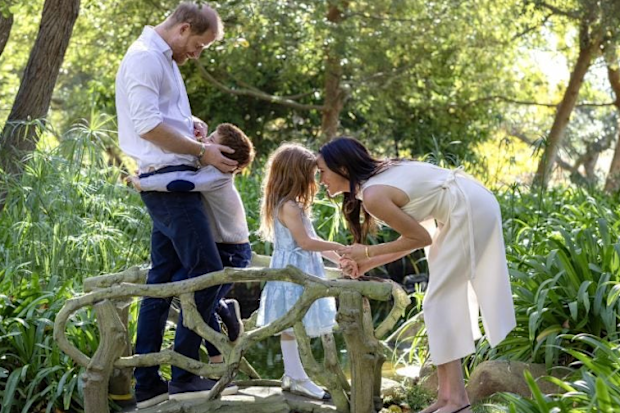 Prince Harry and Meghan, the Duke and Duchess of Sussex, with their children Prince Archie and Princess Lilibet, pictured for their 2025 Christmas card.
