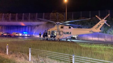 Two rescue helicopters attended the crash site.