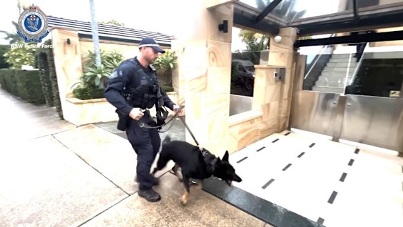 NSW Police’s dog squad was brought in to help.