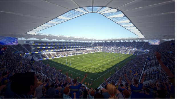 Crowd pleaser: The new Bankwest Stadium will be full to its 30,000 capacity for Parramatta's first home game there on Easter Monday.