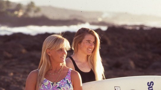 Pam Burridge (right) with Wendy Botha in Girls Can't Surf. 