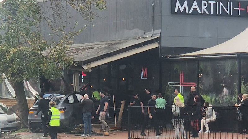 Woman dead after car ploughs through cafe outdoor seating
