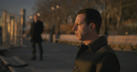 A quiet moment by the East River: Kendall Roy.