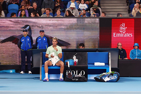 The Australian Open courts are filled with signage from its biggest sponsors.