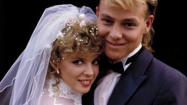 Kylie Minogue with Jason Donovan in Neighbours.