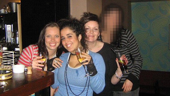 (L- R) Bartender Rebecca Brown, reporter Nicole Precel and manager Victoria, at The Pelican in Notting Hill, London.