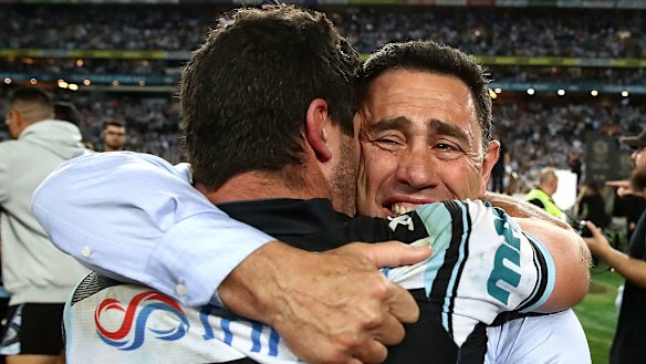 Shane Flanagan led the Sharks to their first NRL title in 2016.