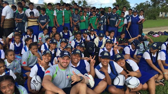 Lachlan McCaffrey collected gear from the Brumbies and teammates to send to Tonga.