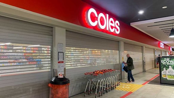 Barkley Square Coles in Melbourne's inner north was also impacted.