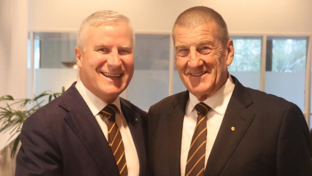 Nationals leader Michael McCormack and former Victorian Liberal premier Jeff Kennett bonded over their love of Hawthorn.