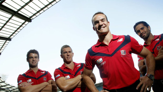 Brad Green (front) and Brent Moloney(second from left) were not impressed with Mark Neeld's comments on Open Mike.