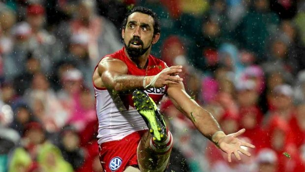 Adam Goodes on the AFL field.