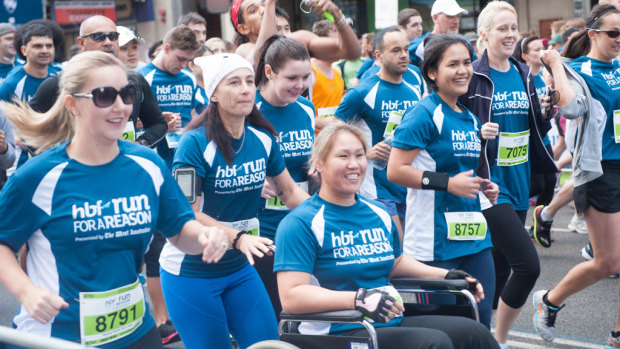 Participants at the start line at the HBF Run for a Reason.