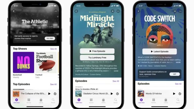 Apple’s podcast subscription services come alongside a visual overhaul for its Podcast app.